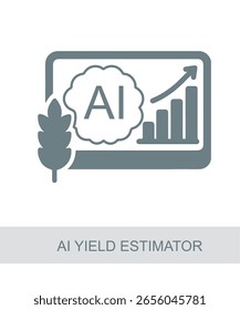Un icono que representa el estimador de rendimiento de la IA, utilizado en diseños de interfaz de IA, tecnología o futuristas.