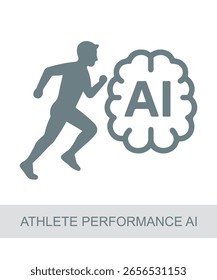 An icon representing athlete performance ai, used in AI, tech, or futuristic interface designs.