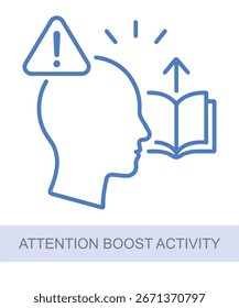 An icon representing attention boost activity, designed for use in AI and technology-related visuals.
