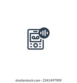 An icon representing an audio recording device with a microphone