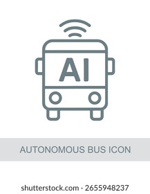 An icon representing autonomous bus icon, used in AI, tech, or futuristic interface designs.