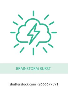 Um ícone que representa o estouro de uma tempestade de ideias, projetado para melhorar a vida e as habilidades visuais com temas.