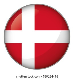 Icon representing button flag of Denmark. Ideal for catalogs of institutional materials and geography
