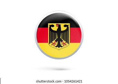 Icono que representa el indicador de botón de Alemania en fondo blanco,Ilustración vectorial