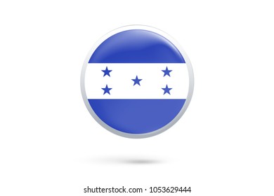 Icon representing button flag of Honduras on white background,Vector illustration