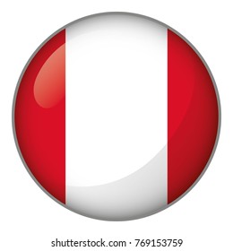 Icon representing button flag of Peru. Ideal for catalogs of institutional materials and geography