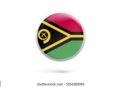 Icon representing button flag of Vanuatu on white background,Vector illustration