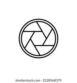 Icon representing a camera lens, ideal for photography or visual content themes.