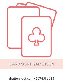 Un icono que representa el icono de juego de clasificación de cartas, diseñado para su uso en IA y gráficos relacionados con la tecnología.