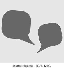 Icon representing communication with two overlapping speech bubbles, dialogue exchange.