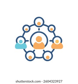 An icon representing community engagement, ideal for collaborative projects.