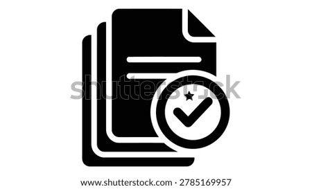 An icon representing conform certification, approved standards, verified compliance, and certified regulatory conformity. This graphic is suitable for illustrating concepts related to quality assuranc