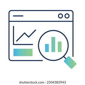 An icon representing the critical role of data-driven analysis, focusing on using data to make informed decisions, identify key trends, optimize business strategies, and enhance overall efficiency.