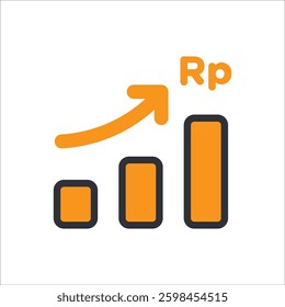 An icon representing currency appreciation, symbolizing financial growth and stability. Ideal for finance apps, investment platforms, and economic content