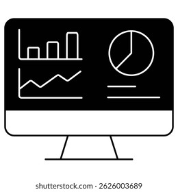 Icono que representa una vista de panel de las métricas y análisis de redes sociales para el seguimiento del rendimiento. Ideal para marketers y analistas.