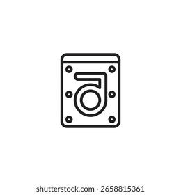 An icon representing data storage or a hard drive, featuring a hard drive with a stylized or disk symbol, indicating digital media.