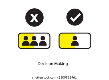 icon representing decision making and various aspects related to it. It symbolizes responsibility, personality strengths, characteristics, and the concept of soft skills. These elements are connected 