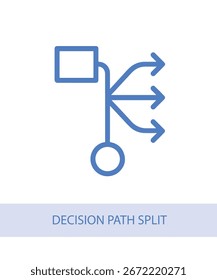 Um ícone que representa a divisão do caminho de decisão, projetado para melhorar a vida e as habilidades visuais temáticas.