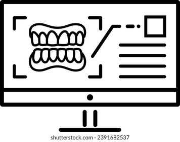 Icon representing dental monitoring, a modern approach to orthodontic care using advanced technology.