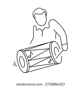 Icon representing the dhol drum, central to energetic Punjabi music and dance.