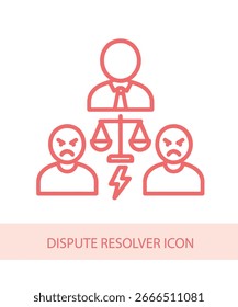 Un icono que representa el icono de resolución de disputas, diseñado para mejorar la vida y las imágenes con temas de habilidades suaves.