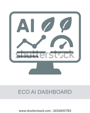 An icon representing eco ai dashboard, used in AI, tech, or futuristic interface designs.