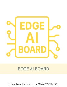 Un icono que representa la tarjeta de IA de borde, diseñado para su uso en IA y gráficos relacionados con la tecnología.
