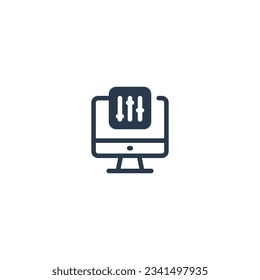 An icon representing editing software with computer tools.
