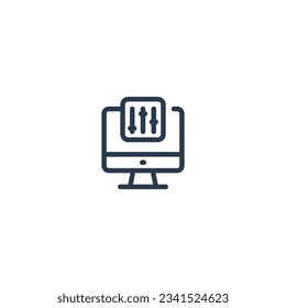 An icon representing editing software with computer tools.