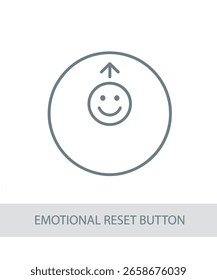 An icon representing emotional reset button, useful for personal growth and soft skill development visuals.