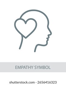 Um ícone que representa o símbolo de empatia, útil para as habilidades de vida e visuais de desenvolvimento pessoal.