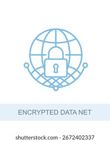An icon representing encrypted data net, designed for use in AI and technology-related visuals.