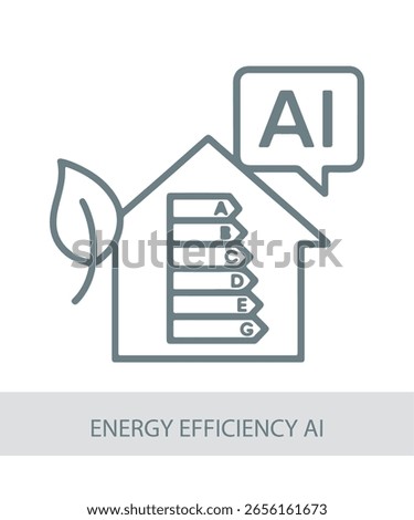 An icon representing energy efficiency ai, used in AI, tech, or futuristic interface designs.