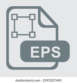 Icon representing EPS file format, vector graphics, printing, and design.