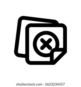 Icon representing an error or cancellation, suitable for user interface alerts and notifications.