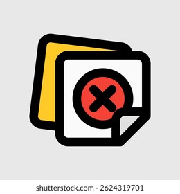 Icon representing an error or cancellation, suitable for user interface alerts and notifications.