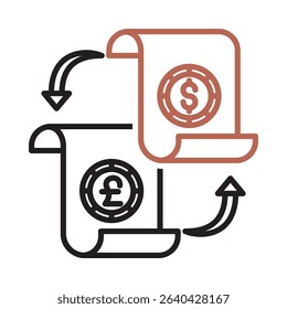 An icon representing exchange report in financial strategy context.