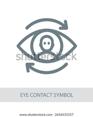 An icon representing eye contact symbol, useful for life skills and personal development visuals.
