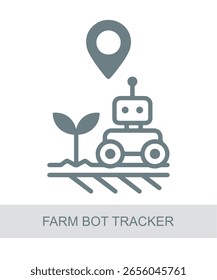 Un icono que representa el rastreador de bots de granja, utilizado en diseños de interfaz futuristas, de IA o de tecnología.