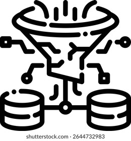 Icon representing filtered AI-generated output. Great for applications ensuring clean and safe final results in AI tasks.
