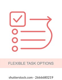 An icon representing flexible task options, designed for use in AI and technology-related visuals.