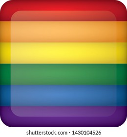 Icon representing Germany square button flag. Ideal for catalogs of institutional materials homosexual flag