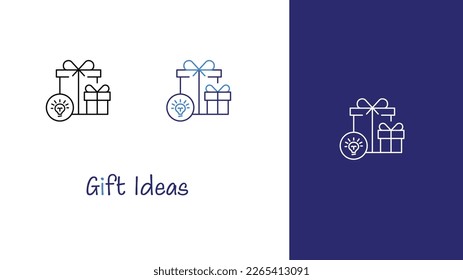 An Icon representing Gift ideas, Present Ideas and Gift suggestions. Editable stroke.