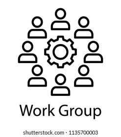 
Icon representing a group of individuals to perform a task, team management concept 

