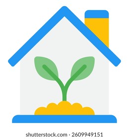 Icon representing a home garden, suitable for eco-friendly lifestyle and gardening projects.