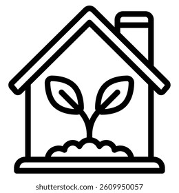 Icon representing a home garden, suitable for eco-friendly lifestyle and gardening projects.