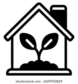 Icon representing a home garden, suitable for eco-friendly lifestyle and gardening projects.
