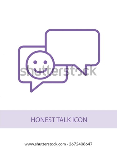 An icon representing honest talk icon, useful for personal growth and soft skill development visuals.