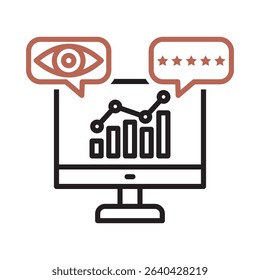 An icon representing impressions rate in financial strategy context.