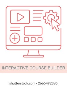 An icon representing interactive course builder, designed for use in AI and technology-related visuals.